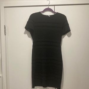 Calvin Klein Black Ribbed Bodycon Dress, Size Medium